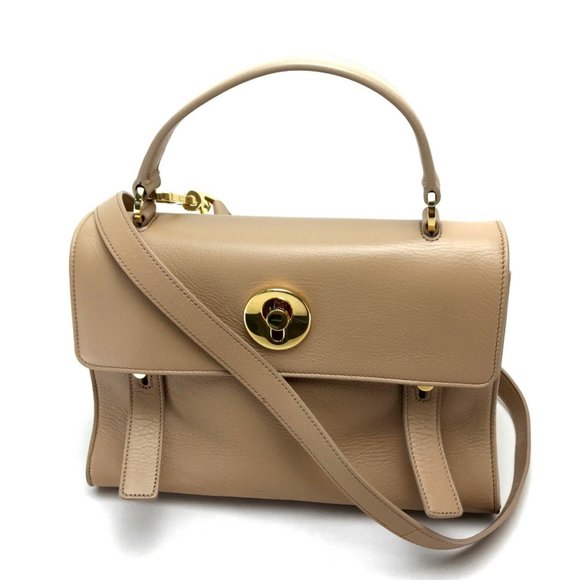 SAINT LAURENT Beige Leather Shoulder Bag - Picture 1 of 10